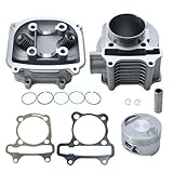 Hauertzx 61mm Big Bore Cylinder Head Kit with Piston Ring Kits for GY6 125cc 150cc 152QMI 157QMJ Engine Scooter, ATV, Go Kart，Quad Moped
