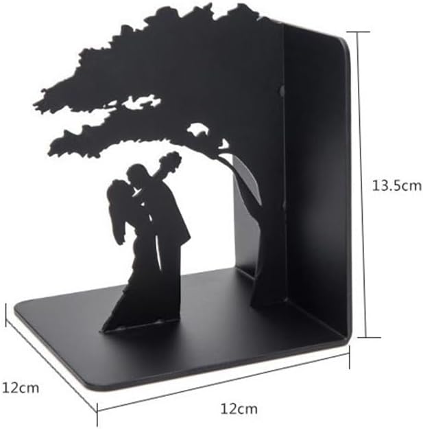 Bookend Support Book Ends, Metal Bookend Decorative Heavy for Shelves, Home Bookends Bookends