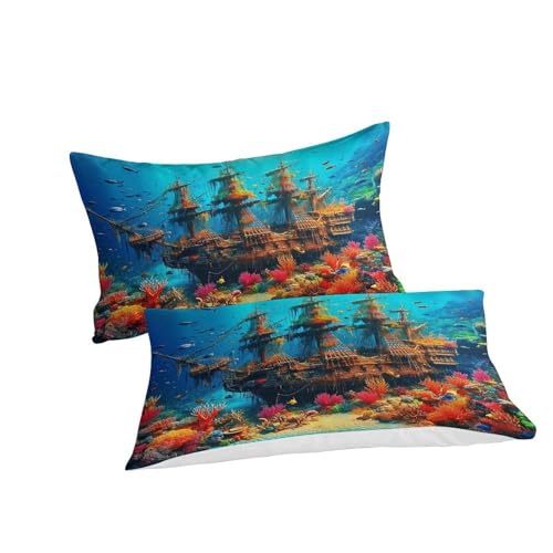 Ensemble de lit imprimé 3D navirewreck double 200x200 microfibre