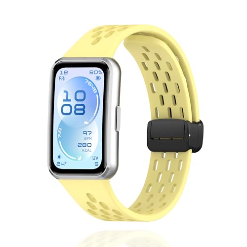 [MELEJIA] For HUAWEI Band 11 / HUAWEI Band 11 Pro �o���h �����x���g �}�O�l�b�g�N���X�v �V���R���� �����o���h �X�|�[�c �������� �_�炩 �y�� �h�� �ʋC �j�����p ���t���ȒP (�C�G���[)