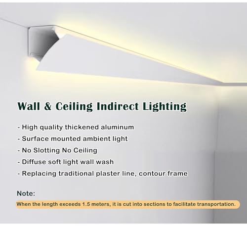 Moulure de corniche plafond LED ruban blanc décoration angle 6m - 3
