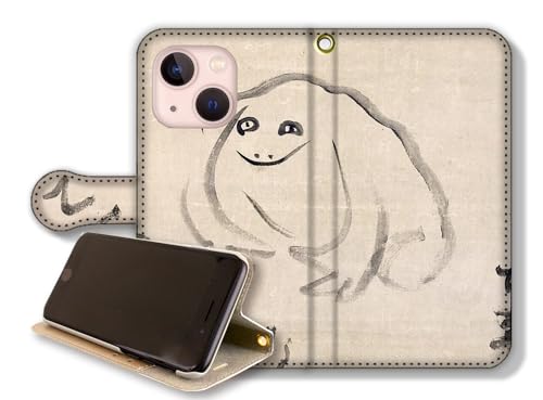 【手帳型スタンド機能】 iPhone14 Plus互換 スマホケース 【世界の名画】 仙豪`梵 ☆日本画☆ 禅 禅画 僧侶 アート 絵画 芸術 日本 和 和風 和柄 伝統 (02, ベルトあり)