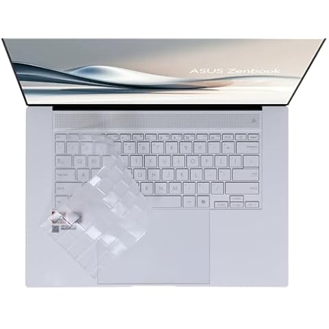 Silicone Keyboard Skin Cover Compatible for 2024 ASUS Zenbook S 16 OLED UM5606 UM5606WA UX5606 16" Laptop (AI Copilot PC), 2024 ASUS Zenbook S 14 OLED UX5406 UX5406S 14" AI Copilot PC (Clear) Cover