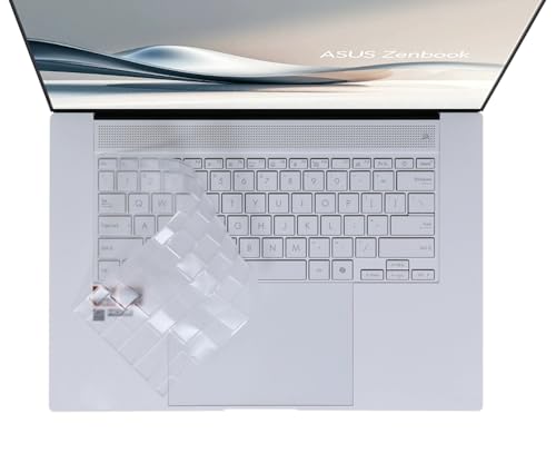 Image of Saco Keyboard Cover for 2025 2024 ASUS Zenbook S14 OLED UX5406 14 Inch AI Copilot PC | ASUS Zenbook S16 (UM5606) 16 Inch Copilot PC - Transparent