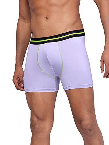 Image of TECHNOSPORT Men's Colorblock Trunks Underwear with ElastoLITE 4 Way Stretch Lightweight Breathable Moisture Wicking Soft Anti Odour Anti Microbial Comfort Fit Boxer Briefs Innerwear for Men