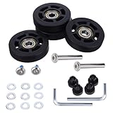 Hemobllo Ruedas Giratorias Silenciosas de 50 Mm para Maletas, Kit de Repuesto Rodamientos 360°, Resistentes y Aplicables para Equipaje de Viaje