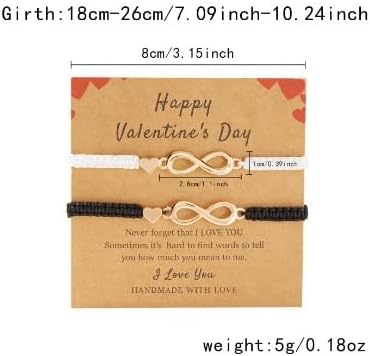 Simple Matching Braided String Rope Bracelets Handmade Love Heart Couple Relationship Friendships String Rope Bracelets Black Red Woven String Pinky Promise Gifts - Image 2