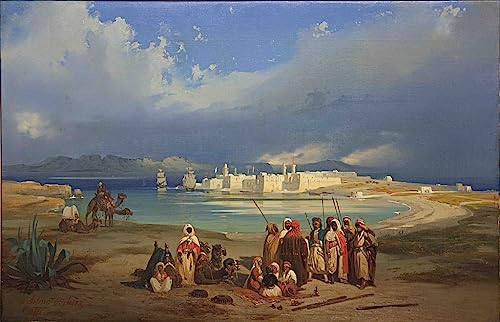 Impression d'art mural l'isthme de Suez Ippolito Caffi premium