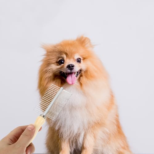 Peine cuidado de mascotas WOONEKY en madera noble y acero de alta resistencia 7