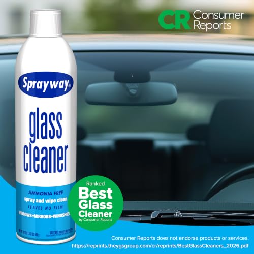 Image of Sprayway Glass Cleaner with Foaming Spray for a Streak-Free Shine for Home and Automotive Use, 19 oz., Pack of 6
