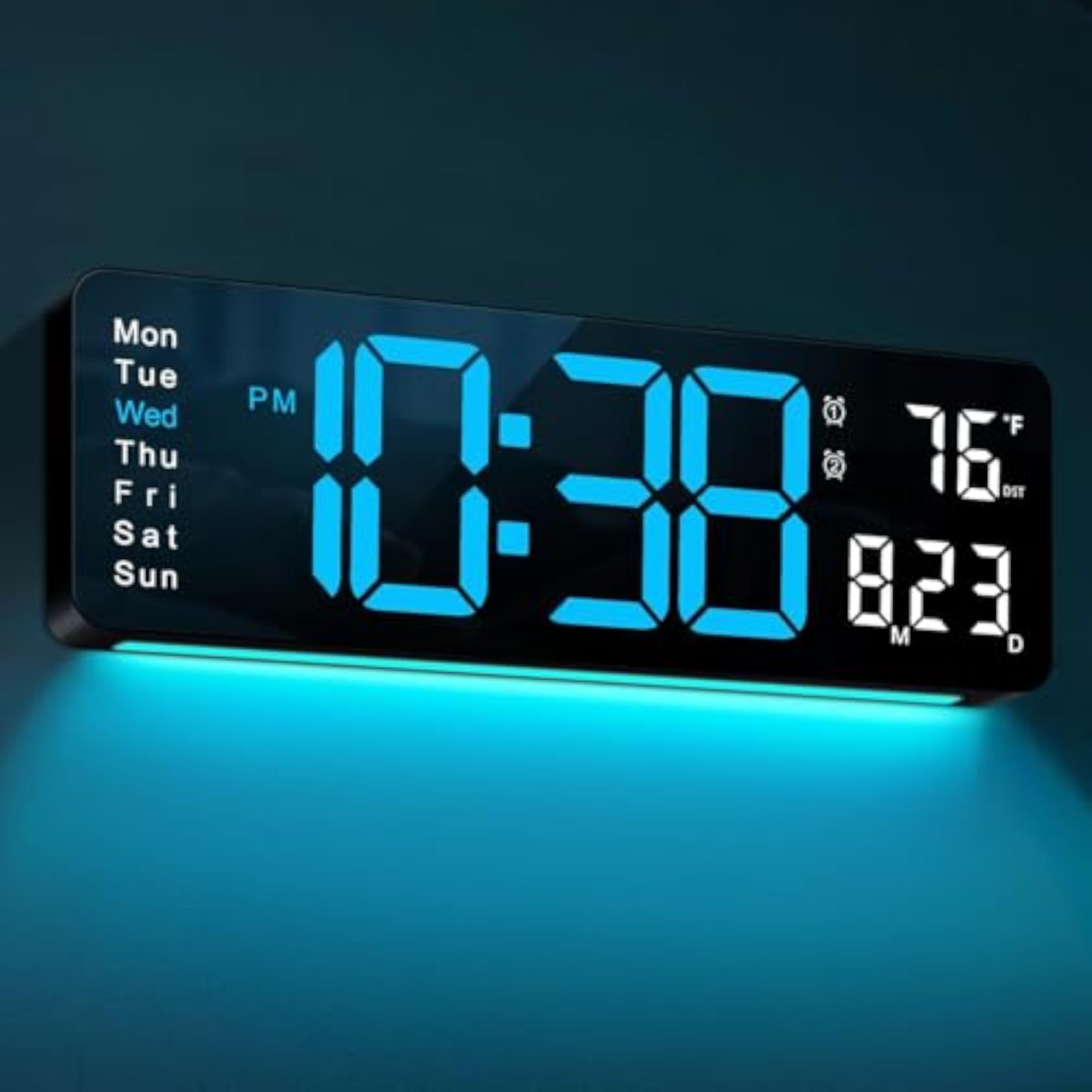 Digital Wall Clock, 16" Large LED Display Clock