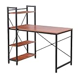 Dieser Computertisch bietet viel Platz zum Aufbewahren von Büchern, Hosts, Büromaterial und kleinen Geräten zur bequemen Verwendung. Die Regale können je nach Wunsch auch links oder rechts als Bücherregal oder Präsentationsregal befestigt werden.