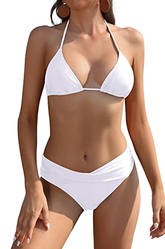 SHEKINI Damen Bikinis Set Rückenfrei Verstellbarer Klassischer Triangel...