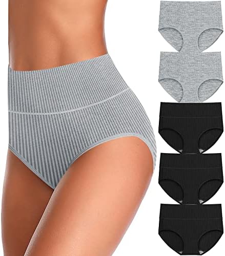 UMMISS Womens Underwear Cotton High Waisted Tummy Control Panties Plus Size Full Coverage Ladies Briefs