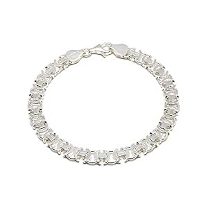 Aurum Jewelry Aurum Jewelry 925 Silberkette: Königsarmband flach Silber mit der Breite 7mm und auswählbare Länge 19cm und 21cm Aurum Jewelry Aurum Jewelry 925 Silberkette: Königsarmband flach Silber mit der Breite 7mm und auswählbare Länge 19cm und 21cm