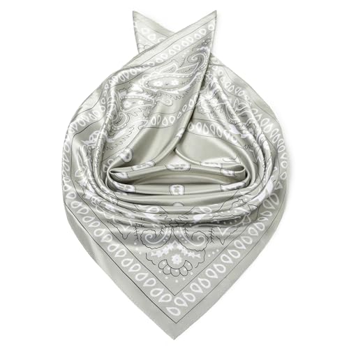 Image of 35 inch Men's Silk Cowboy Scarf - Oversized Western Bandana Neckwear, Large Square Scarf with Gift Packaging