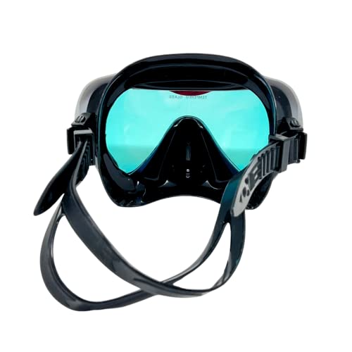 Tidal Mask - Advanced Anti Fog Diving Mask For Scuba Diving, Snorkeling, Free Diving And Swimming. Single Lens Tempered Glass (White/Black) #TOP2