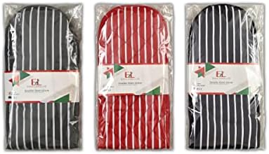EURO LINEN Premium Quality Heat Resistant Oven Gloves - Non-Slip 100% Cotton double oven gloves for Cooking/Grilling/BBQ/Baking - Highly Absorbent and Skin-Friendly in Daily Use (Blue)