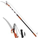 LAANPOLE 6m Telescopic Tree Pruner & Lopper 2 in 1, Manual Pole Saw with 1.5-6m Extension Pole, Long Reach Saw for High Tree Branch Trimming Pruning Cutting