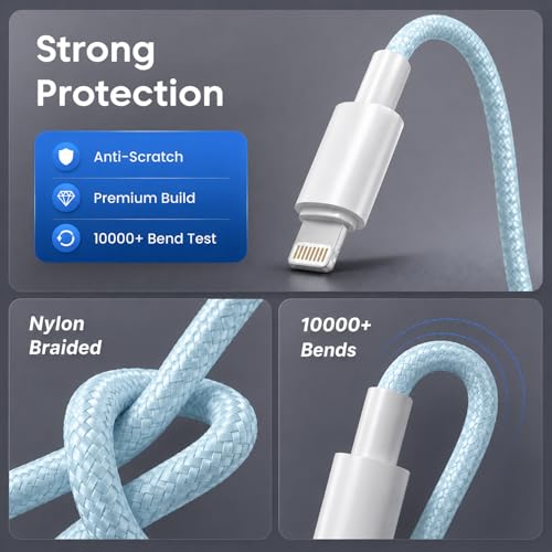 Image of Sounce 60W 3-in-1 Fast Charging Cable 1.5M Nylon Braided, 3A Multi Charger with Type-C Micro USB Lightning Support for iPhone Samsung OnePlus Xiaomi Oppo Vivo Android Car Charger (Black)