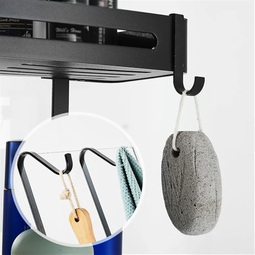 Support de douche à 2 niveaux avec crochets | Fixation rapide Silver