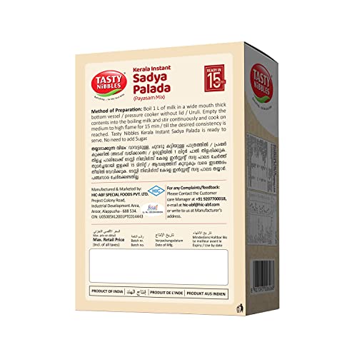 Image of Tasty Nibbles Instant Palada Payasam Mix [Pack of 1] | Instant Rice Kheer Mix | Ready in 15 Minutes | Traditional Kerala Onam Special Sadya Palada Payasam