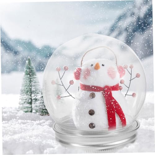 Bolas de Nieve Rellenable de Plástico Transparente Frascos Redondos Manualidades DIY 6