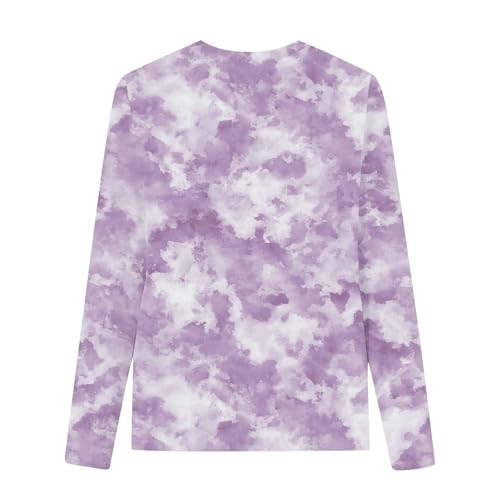 Girls Trendy Tie Dye Long Sleeve Tops Loose Crewneck Pullover Casual Blouses Cute Graphic Tee Shirts for 3-14Y2