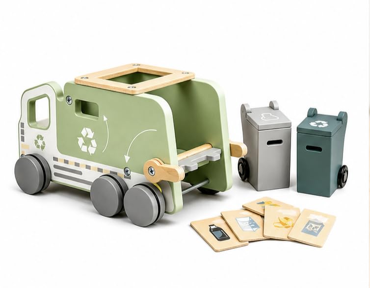 Generisch Holz-Müllwagen Spielzeug für Kinder | Montessori, Motorik