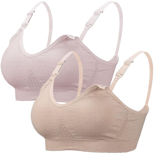 Dress CiciNursing Bra, Wireless Nursing Bras, Front Clip Quick Feeding (2 Pieces)