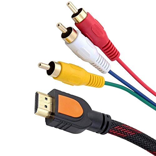Hdmi Male To 3 Rca Male 1080P Video Audio Av Adapter Cable,Hdmi Converts To Composite S-Video Rca Plugs Adapter Cord For Tv Hdtv Dvd #TOP1