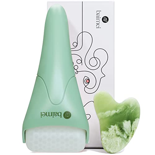 Baimei Ice Roller For Face And Gua Sha Facial Tools, Ice Face Roller Reduces Puffiness Migraine Pain Relief-Dark Green #TOP6