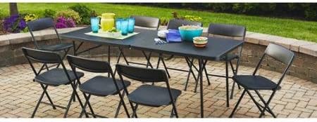 Mainstays 6 Fold-in-Half Table Kitchen Furniture, Black