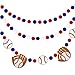 3 Pieces Baseball Pom Pom Ball Garlands Sports Theme Banner Blue Red and White Felt Ball Baseball Hanging Garlands for Birthday Wedding Baseball Themed Party Decoration Supplies, 8.2 feet