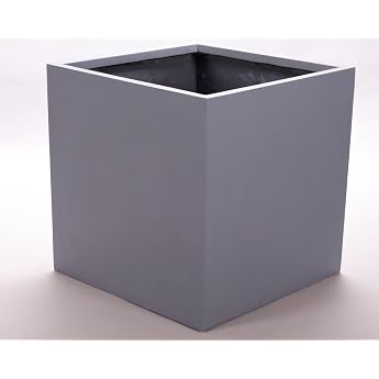 Elegant Einrichten Fibreglass Flower Pot Square 40 x 40 x 40 cm Grey