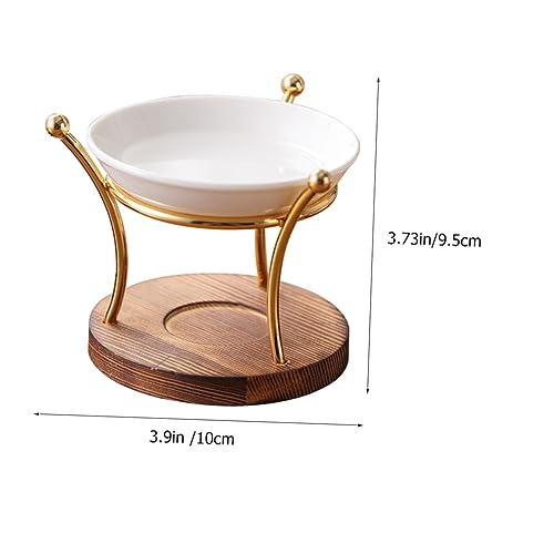 Difusor aromático eléctrico con base de madera y soporte para vela miniatura 2