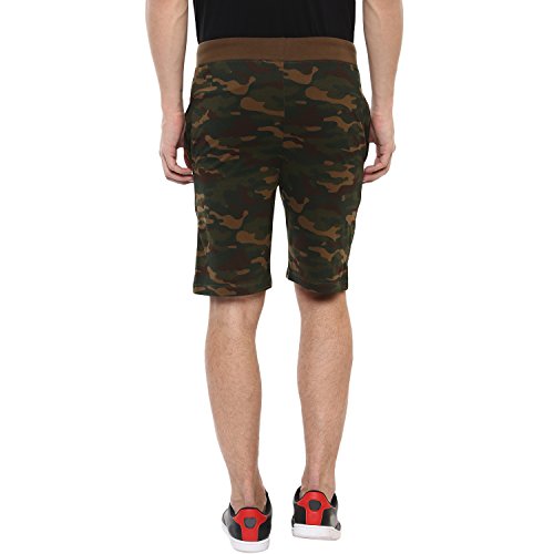 Image of Urbano Fashion Men's Camouflage /Military Printed Olive Green Cotton Shorts