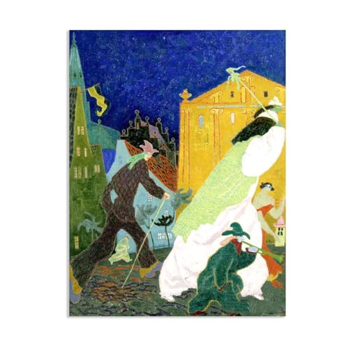 Tableau Lyon Feininger Carnaval impression toile 90x70cm pour salon