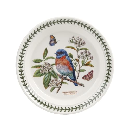 Portmeirion Botanic Garden Birds Dinner Plate | 8.5 Inch Plate with Western Bluebird Motif | Made of Fine Earthenware | Dishwasher and Microwave Safe | Made in England Portmeirion Botanic Garden Birds Dinner Plate | 8.5 Inch Plate with Western Bluebird Motif | Made of Fine Earthenware | Dishwasher and Microwave Safe | Made in England