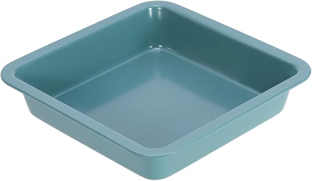 CHEFMADE 8-Inch Square Cake Pan, Carbon Steel Bakeware | 8x8 inner, non-stick, oven safe deep dish, even heating & easy release, PTFE/PFOA free, for cakes brownies lasagna, green
