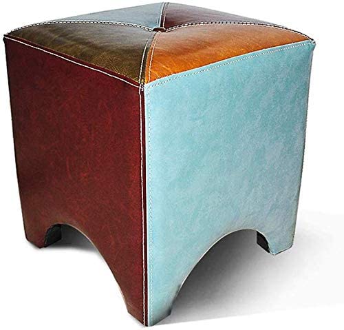 Pouf cube en cuir pour coin maquillage ou assise d'appoint en extérieur