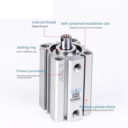 Cylindre mince pneumatique SDAS16 pour intégration en espace réduit - 5
