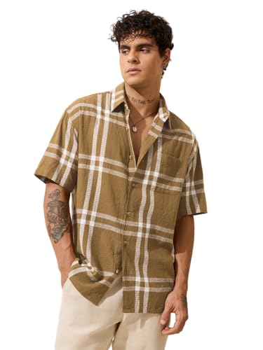 Chemise décontractée moutarde à manches courtes idéale pour vos sorties d'été