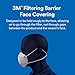 3M Filtering Barrier Face Covering, Good For Crowded Places, Helps Reduce Airborne Particulate Exposure, AFFM-3, One Size, 3 Pack