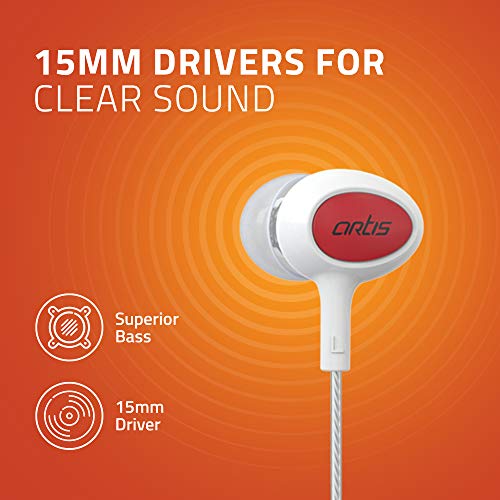 Image of Artis E400M Wired in Ear Headphones with Mic (White)