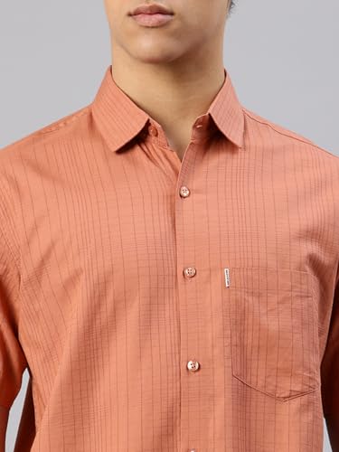 Image of Majestic Man Men's Pure Cotton Dobby Weave Checks Slim Fit Half Sleeve Casual Shirt