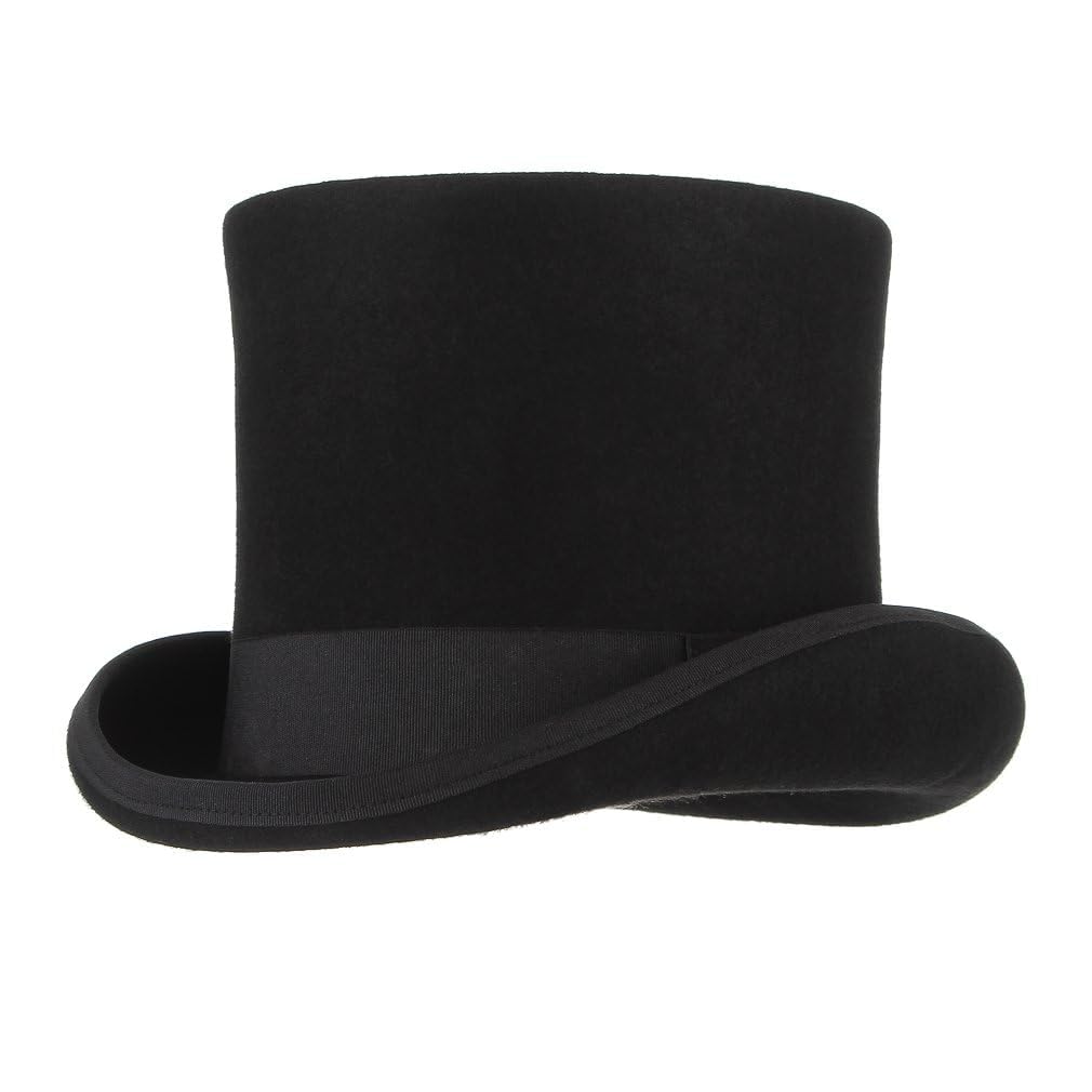 GEMVIE Men 100% Wool Mad Hatter Top Hat
