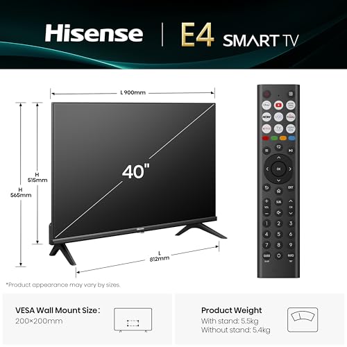 Hisense 40" 40E4QTUK FHD LED TV with Freely - Direct Lit LED, Dolby Audio, Natural Colour Enhancer, Games Mode, Sports Mode with Freely, Disney +, YouTube, Netflix - Image 5