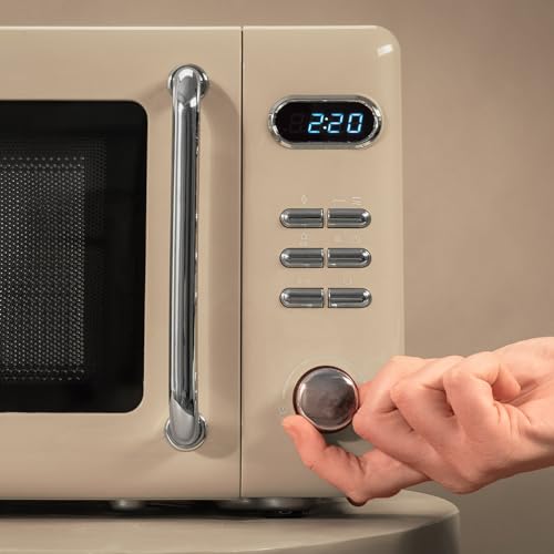 Cecotec Digitale Mikrowelle mit Grill Proclean 5110, 20 l, Retro-Beige, 700 W in 5 Stufen, Timer bis zu 60 Minuten, 8 Programme und Auftaumodus, Vintage-Design in Beige – Bild 6