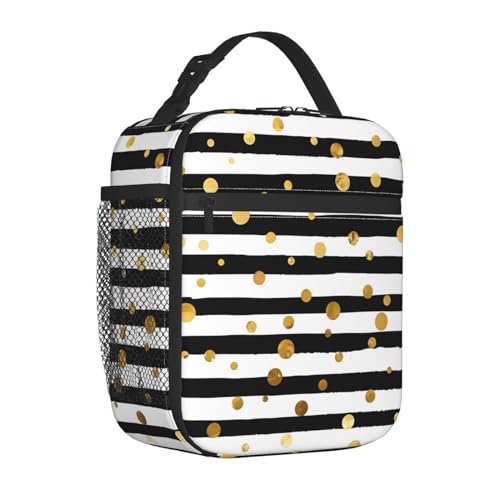 Black White Plaid Polka Dot Lunch Box Insulated Lunch Bag Reusable Portable Totes Thermal Lunchbox for Men Women Office Picnic Camping Black White Plaid Polka Dot Lunch Box Insulated Lunch Bag Reusable Portable Totes Thermal Lunchbox for Men Women Office Picnic Camping
